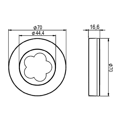 Šviestuvo LEDI apvadas išoriniam montavimui (plieno/balta)