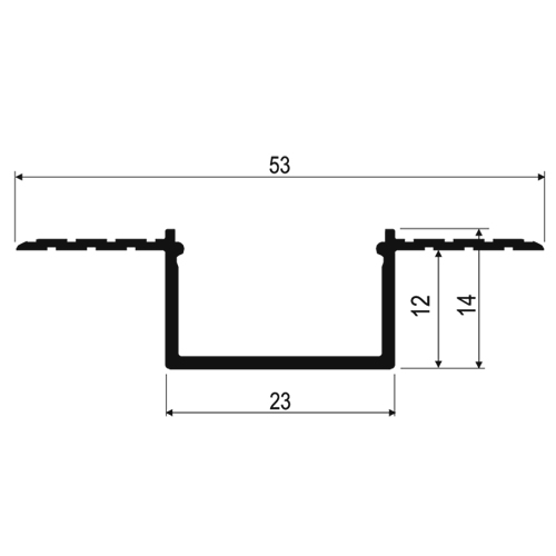 LED profilis GROOVE HIDE 23 priglaistomas