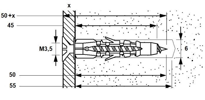 Kaištis MU 6x45mm MUNGO (100vnt)
