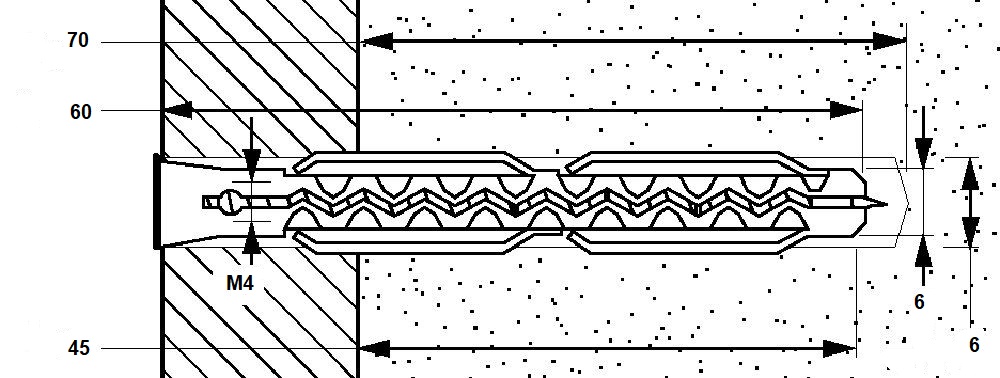 Kaištis ML 6x60mm MUNGO (100vnt)